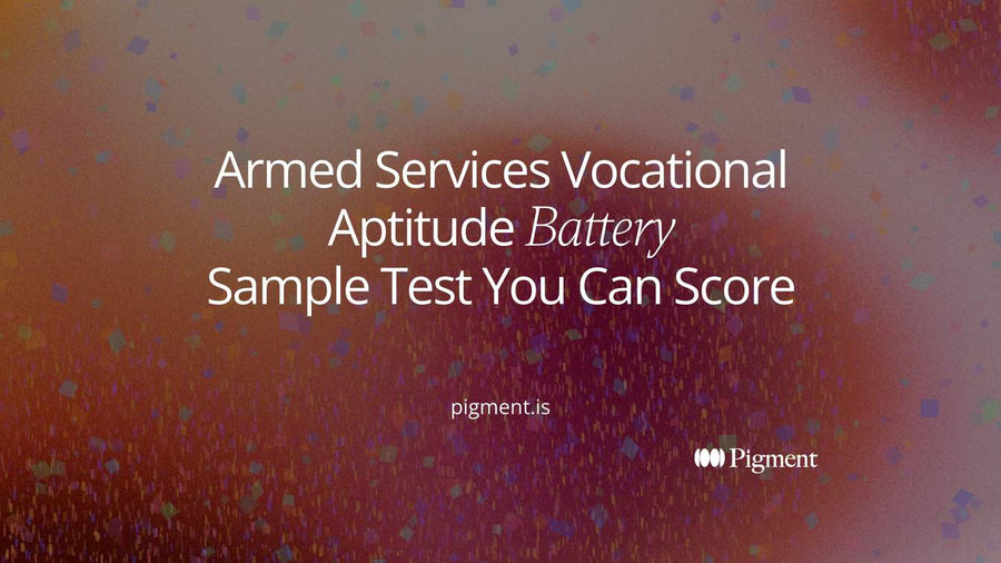 Abstract grid of ten pastel answer bubbles in peach, lavender, and mint on cream, evoking an armed services vocational aptitude battery sample test.