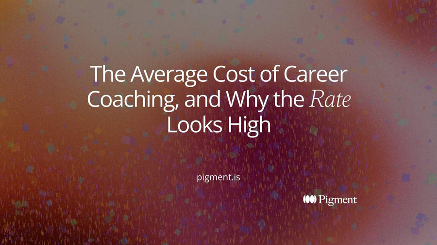 Abstract cover on warm cream: one small solid peach block inside a long outlined band, standing for the billed hour that the average cost of career coaching pays for and the unbilled time around it