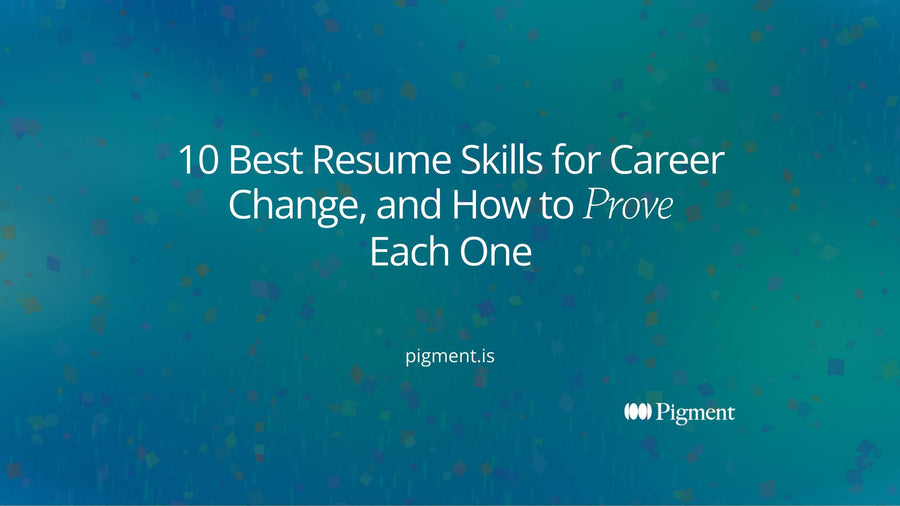 Abstract cover for a ranked list of the best resume skills for career change: three overlapping circles above a row of ten small marks, one highlighted