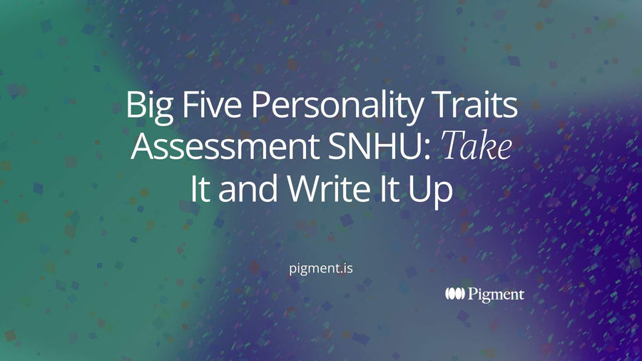 Abstract cover for the big five personality traits assessment SNHU students take: five pastel circles at different heights on five thin lines.