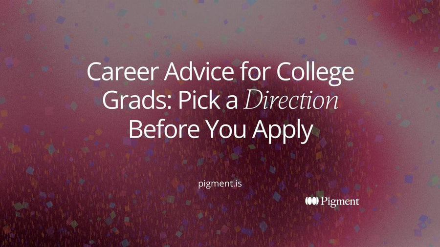 Abstract hero for career advice for college grads: three soft paths leave one small starting circle, and one path is marked as the direction to test first
