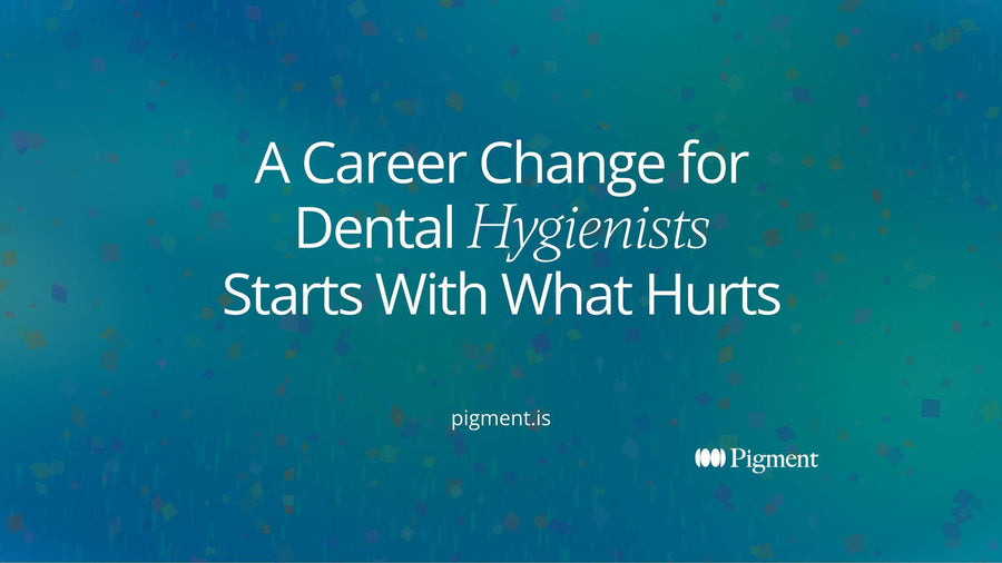 Hero card for a career change for dental hygienists: four triggers that push hygienists out of the chair, and one exit matched to each.