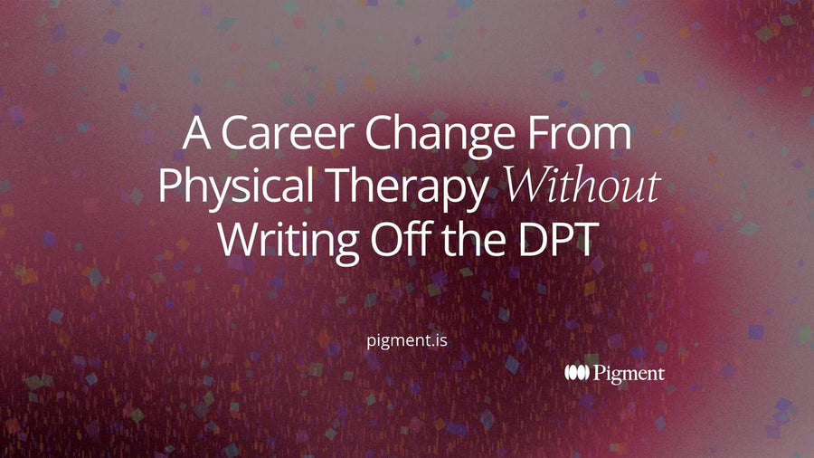 Hero card for a career change from physical therapy: the cost of leaving and the cost of staying, weighed side by side.