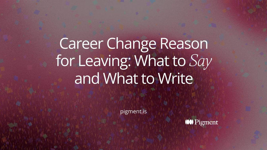 Abstract cover for a guide to the career change reason for leaving: a peach path on cream turning in one clean bend toward a mint circle