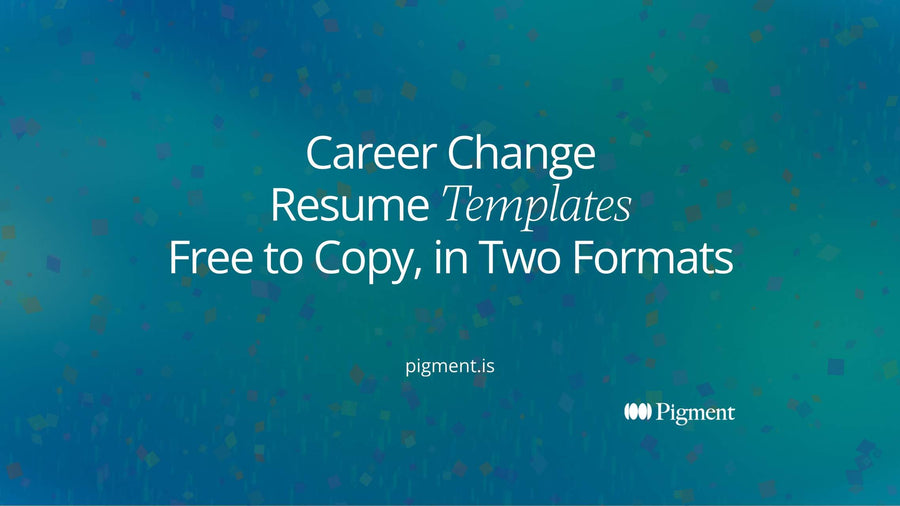 Abstract composition on cream: two stacks of pastel bars side by side, alike but ordered differently, a picture of two free career change resume templates.