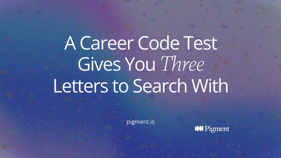 Abstract cover for a guide to the career code test: six circles on a hexagon, three of them filled, for a three-letter Holland code