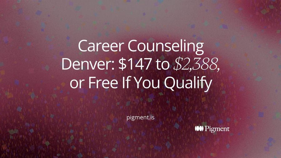 Abstract geometric composition in warm cream, peach, lavender and mint suggesting the spread of career counseling options in Denver, from free public coaching to four-figure private packages