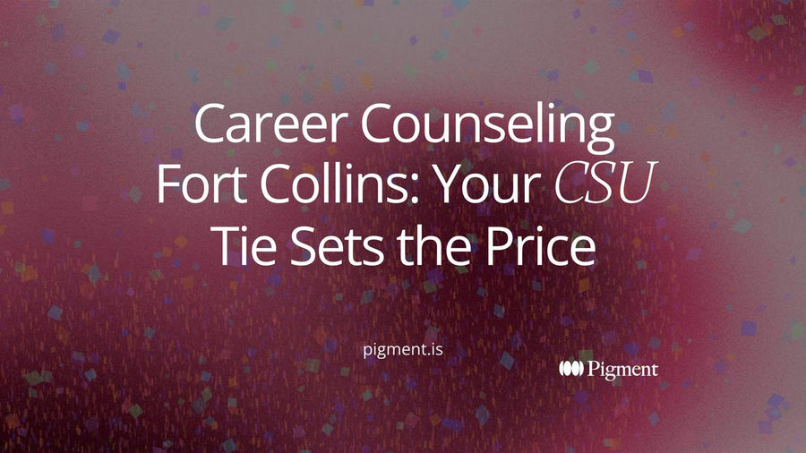 Abstract composition of doorway shapes in soft peach, lavender and mint, suggesting the free and paid doors to career counseling in Fort Collins
