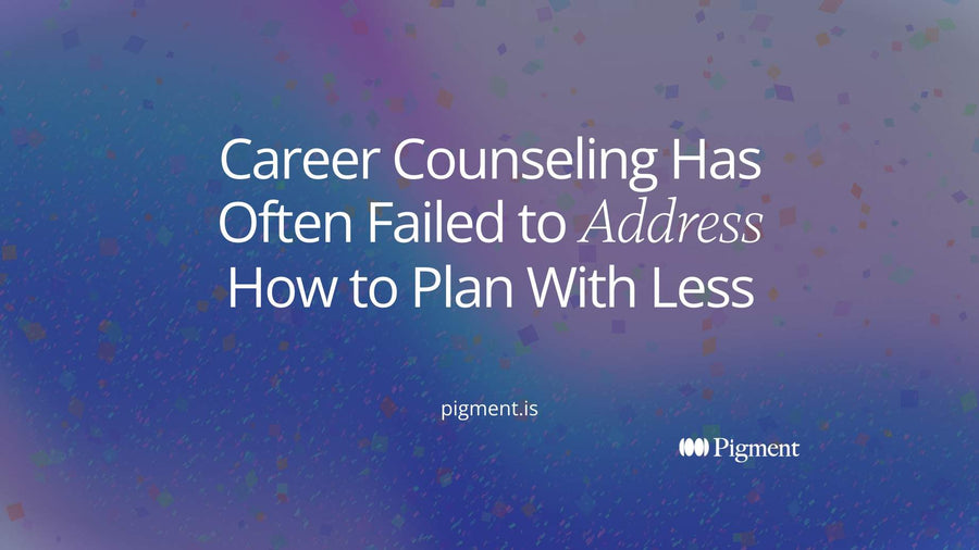 Title card on a dark gradient reading Career Counseling Has Often Failed to Address How to Plan With Less, with a subtitle on the quiz answer and what to do when options are narrow