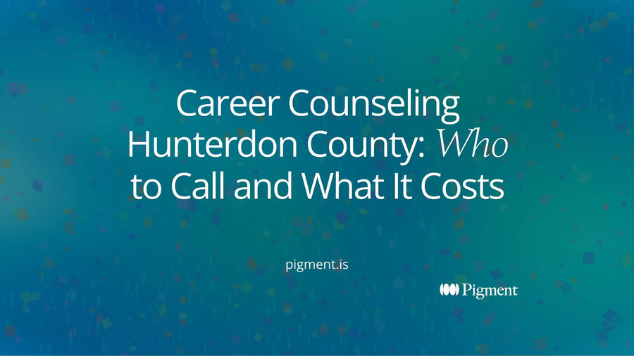 Abstract composition of four separate pastel shapes on cream, suggesting the four career counseling options in Hunterdon County, NJ, each set up for a different kind of client
