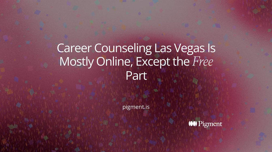 Abstract composition of scattered floating rectangles beside a small grounded cluster of solid shapes, standing for remote career counseling Las Vegas listings and the free walk-in hubs