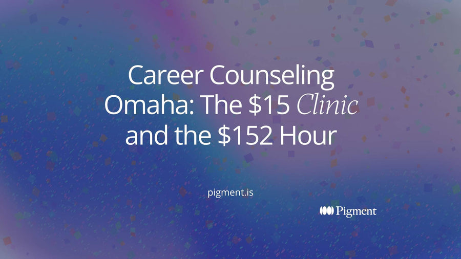 Abstract composition of a low step and a tall step joined by a thin line, for Omaha readers comparing a $15 clinic session with a $152 private hour