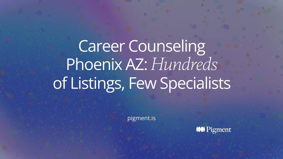 Abstract grid of many small pale squares with a few picked out in peach, for a guide to career counseling in Phoenix, AZ