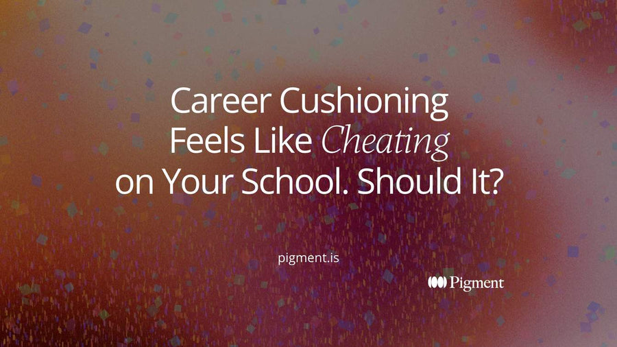 Cover image with the title Career Cushioning Feels Like Cheating on Your School. Should It?, with Cushioning in italics.