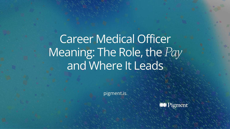 Abstract cover for career medical officer meaning: one steady straight band of shapes beside several looping rotation paths, showing a permanent hospital post next to rotating training posts