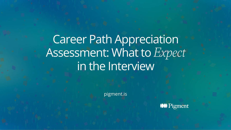 Abstract cover for a guide to the career path appreciation assessment: stepped peach, lavender and mint bands rising across a cream canvas with one dotted path climbing them.