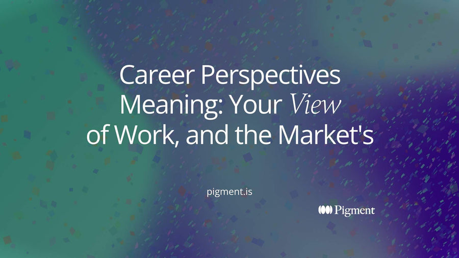 Cover for career perspectives meaning: two overlapping abstract lenses, one warm and personal, one cool and market-facing, meeting over a path