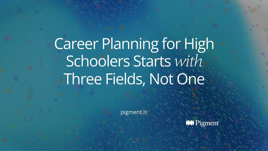 Abstract geometric composition of many small circles narrowing from left to right into three tall rounded columns, the article's idea that career planning for high schoolers ends in three open options rather than one
