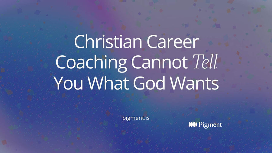Abstract geometric composition of four upright arch shapes in peach, lavender, mint and ice blue on a warm cream field, one arch wider than the others, evoking the choice between Christian career coaching and its alternatives