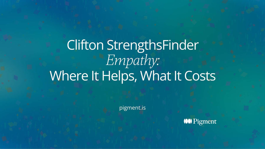 Title card for Clifton StrengthsFinder Empathy: where the theme helps at work and what it costs, on a warm cream background