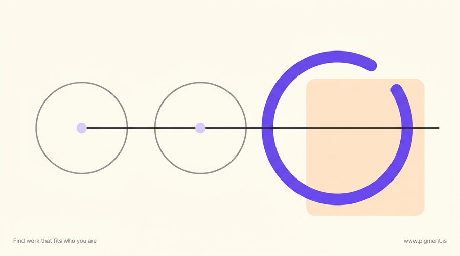 Abstract geometric composition of two closed circular forms and one open arc on cream, standing for the retired ECFMG clinical skills assessment, the retired Step 2 CS, and the one route still open