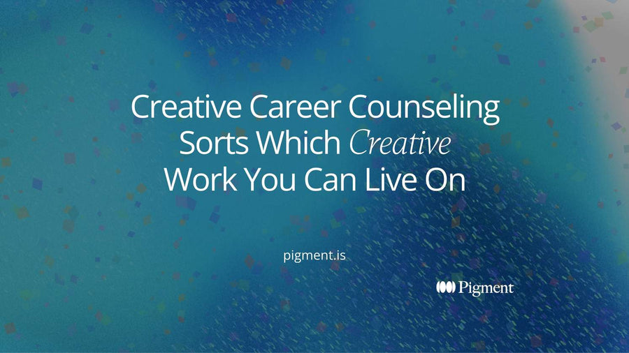 Cover for creative career counseling: overlapping soft shapes in peach, lilac and mint on a warm cream background