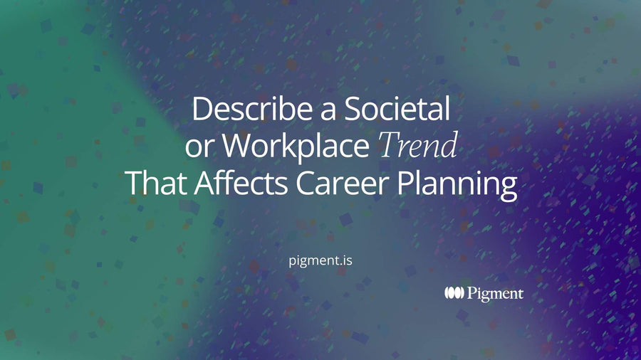 Abstract cover for describe a societal or workplace trend that affects career planning: soft bands of color drifting over a steady row of solid blocks, in peach, lavender and mint on cream