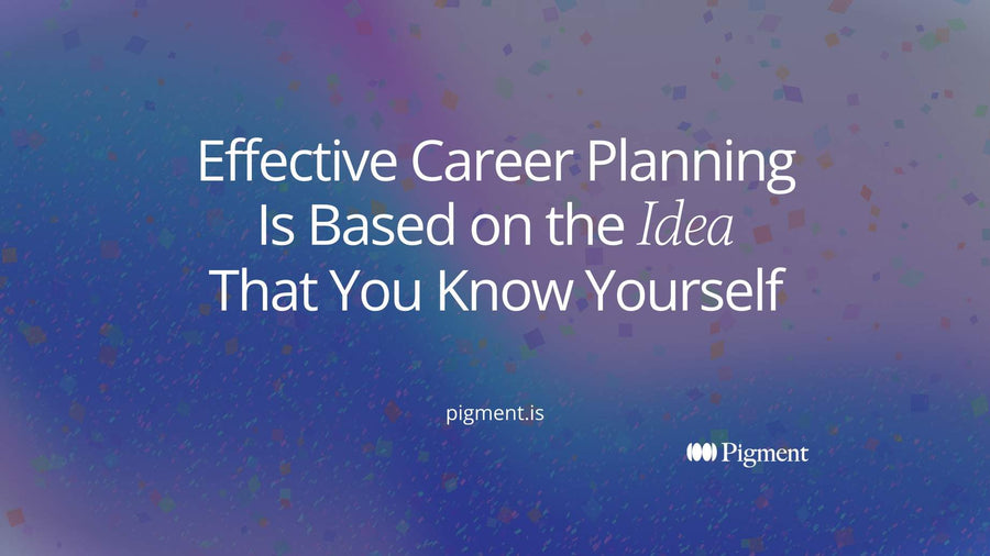 Abstract cover for effective career planning is based on the idea that you know yourself: five soft shapes for skills, interests, values, style and priorities meeting in one point