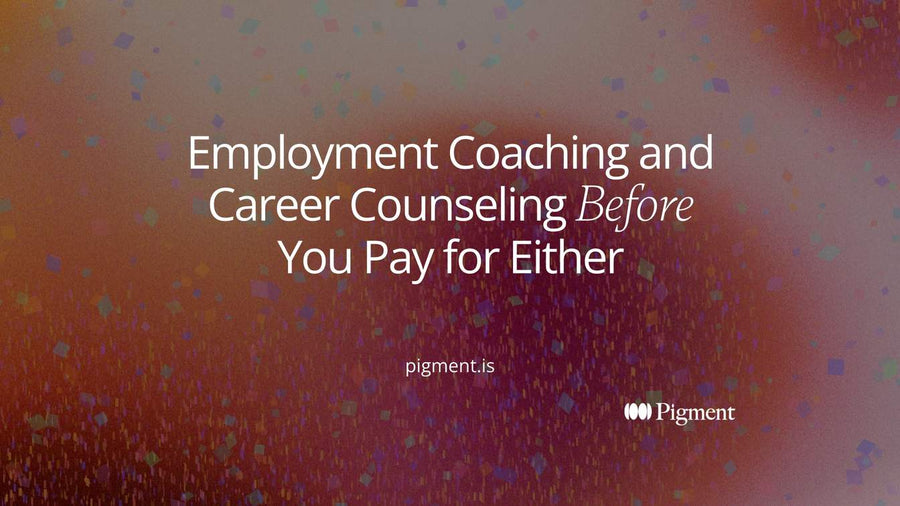 Abstract cover for a guide to employment coaching and career counseling: two paths of soft shapes, one straight and one branching, on a cream background.