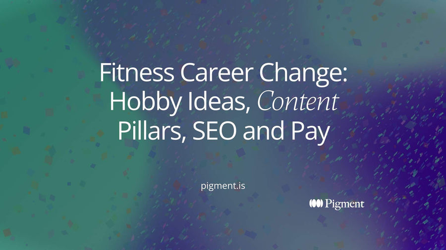 Cover for a fitness career change guide: one peach line on cream splits into five soft lines, one for each path from hobby to paid fitness work