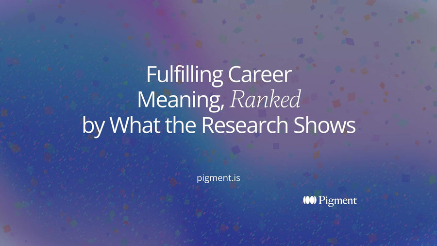 Abstract cover for fulfilling career meaning: three soft shapes for skill, purpose and livable conditions stacking slowly into one steady form