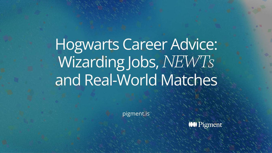 Hogwarts career advice cover: four overlapping soft circles in peach, lavender, mint and ice blue on cream, standing for the four houses and how most people mix them.