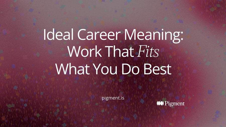 Abstract cover for ideal career meaning: soft peach, lavender and mint circles overlapping in one small shared point on a cream background