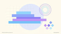 Abstract digital skills assessment hero image with geometric layers and measurement motifs