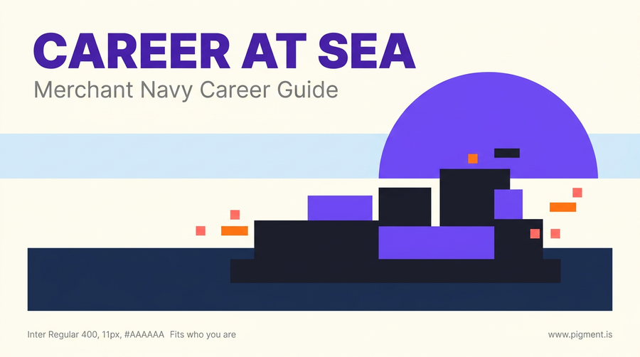 Aspirational maritime career concept showing professional opportunity at sea with abstract geometric horizon composition