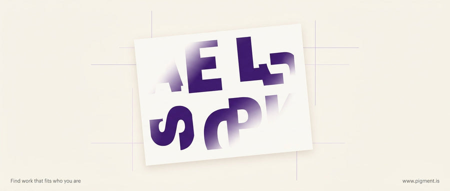 Abstract hero image of a single sheet of paper with four large bold letters partially visible, dissolving into soft light and
