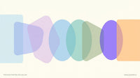 Abstract layered translucent geometric shapes in muted blues, soft lavender, and warm neutrals suggesting multiple overlappin
