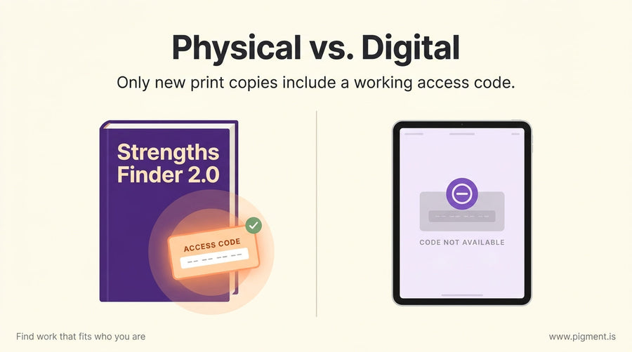 Split editorial illustration showing a physical book with a glowing access code card on the left, and a digital tablet with a