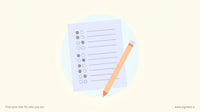 Abstract minimalist composition showing a simplified answer sheet and pencil form in cool neutral tones, suggesting professio