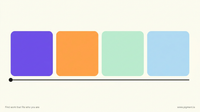 Abstract geometric composition of four rounded rectangular blocks in violet, orange, mint and sky blue on warm cream, suggesting the four timed sections of an Infosys aptitude mock test.