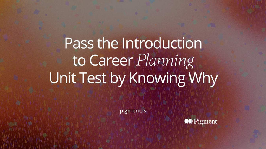 Abstract cream composition of five soft pastel blocks stacked like study cards, for a study guide to the introduction to career planning unit test.