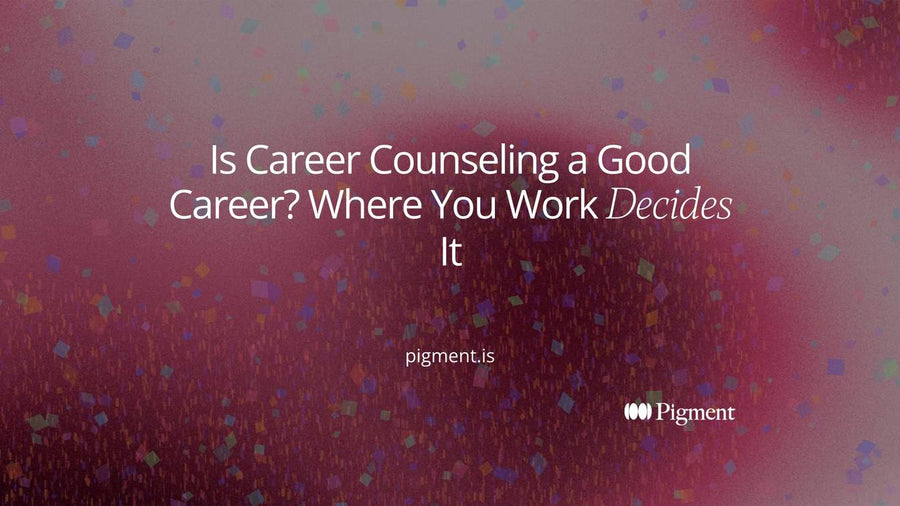 Abstract composition for is career counseling a good career: one path splits toward four soft rounded shapes, one for each work setting