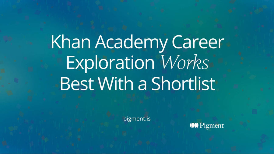 Abstract cover for a guide to Khan Academy career exploration: a field of soft pastel circles with three larger circles picked out as a shortlist