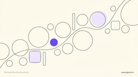 Abstract geometric composition for a guide to life coach certification: one small solid marker among many open outlined forms, suggesting the certificate is a small part of a larger picture