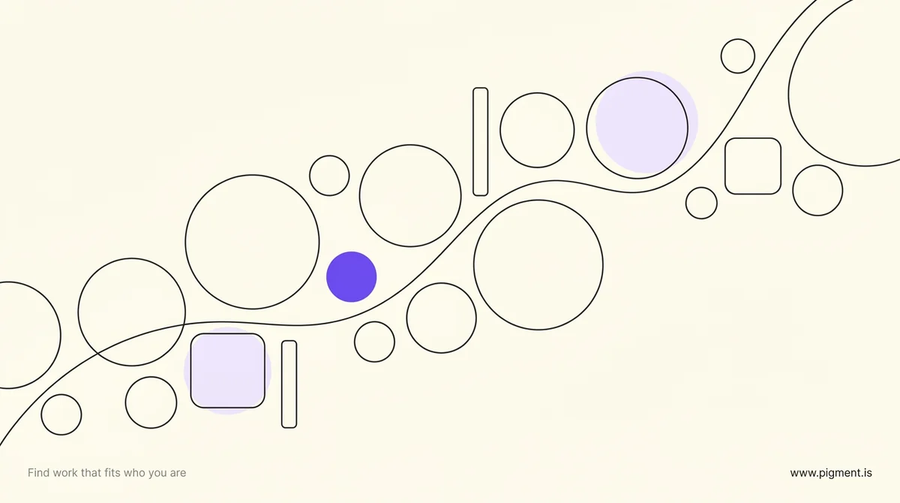 Abstract geometric composition for a guide to life coach certification: one small solid marker among many open outlined forms, suggesting the certificate is a small part of a larger picture