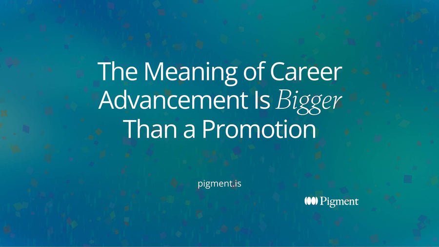 Abstract Pigment cover for the meaning of career advancement: soft peach, lavender, and mint shapes branching from one point in several directions, only one of them pointing straight up.