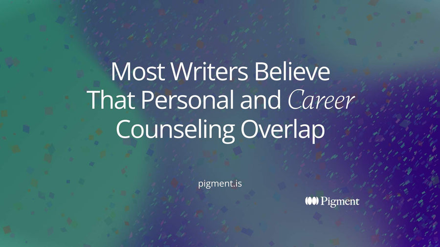 Abstract cover on warm cream: a pale lavender circle and a pale peach circle overlap heavily, their shared middle in violet, for why personal and career counseling overlap considerably