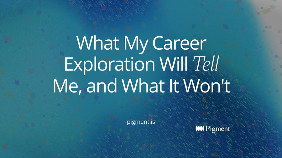 Abstract cover for what my career exploration will tell me: scattered soft shapes gathering into three clear clusters on a cream background
