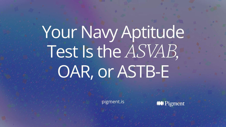 Abstract cover for a navy aptitude test guide: three horizontal lanes of different lengths for the ASVAB, OAR and ASTB-E routes into the Navy