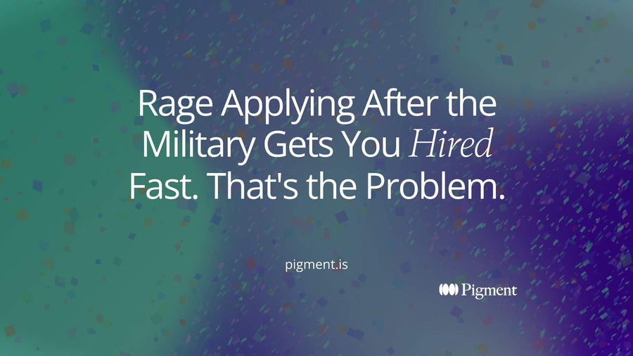 Abstract cover of many small scattered rounded shapes fanning out on cream, with one larger lavender circle set apart, for an article on rage applying after military service.